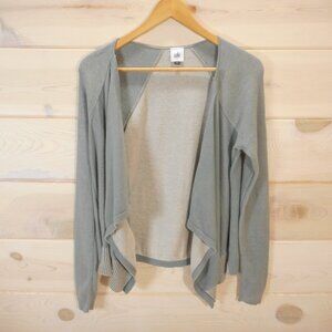 Cabi size S Pocket Cardigan Open Drape Front 100% Cotton 5132 Neutral Coastal